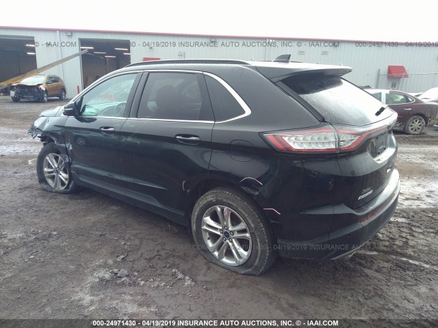 2FMTK4J8XFBC25466 - 2015 FORD EDGE SEL BLACK photo 3