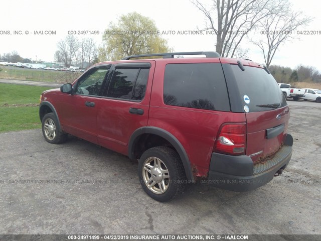 1FMZU72K53UC66299 - 2003 FORD EXPLORER XLS/XLS SPORT RED photo 3