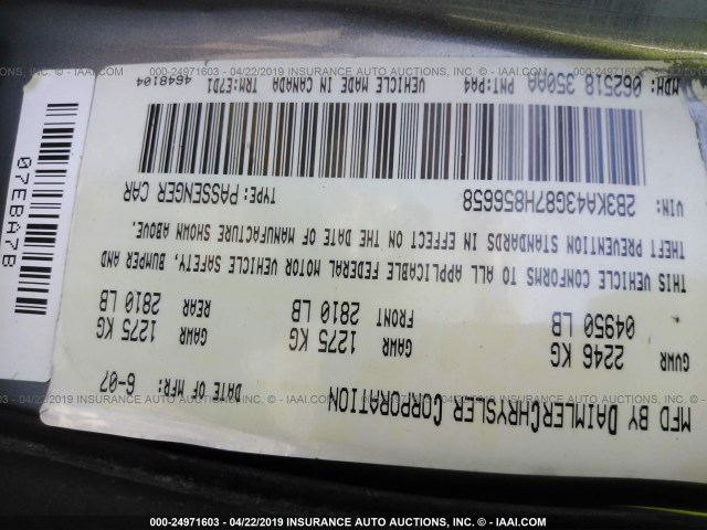 2B3KA43G87H856658 - 2007 DODGE CHARGER SE/SXT GRAY photo 9