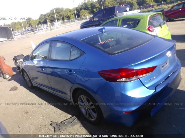 5NPD84LF1HH150313 - 2017 HYUNDAI ELANTRA SE/VALUE/LIMITED BLUE photo 3