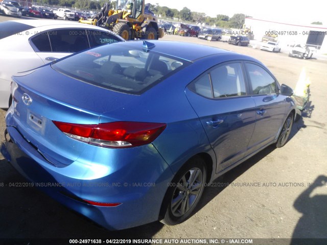 5NPD84LF1HH150313 - 2017 HYUNDAI ELANTRA SE/VALUE/LIMITED BLUE photo 4