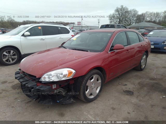 2G1WD58C589138489 - 2008 CHEVROLET IMPALA SUPER SPORT RED photo 2