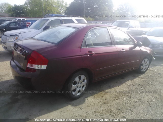 KNAFE121075377557 - 2007 KIA SPECTRA EX/LX RED photo 4