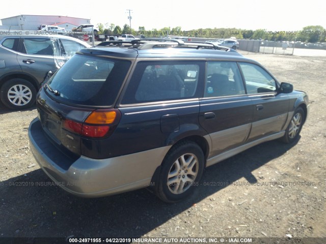 4S3BH665817648461 - 2001 SUBARU LEGACY OUTBACK BLUE photo 4