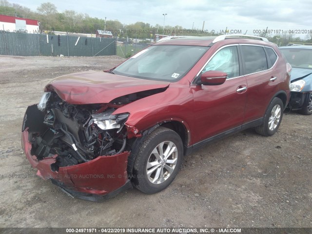 5N1AT2MT4FC827658 - 2015 NISSAN ROGUE S/SL/SV RED photo 2