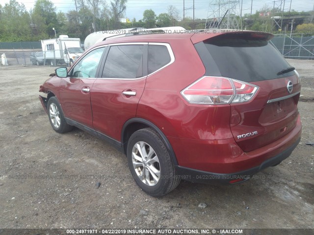 5N1AT2MT4FC827658 - 2015 NISSAN ROGUE S/SL/SV RED photo 3