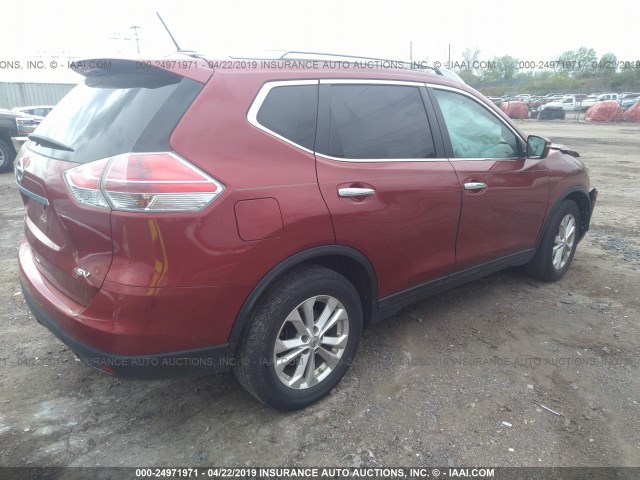 5N1AT2MT4FC827658 - 2015 NISSAN ROGUE S/SL/SV RED photo 4