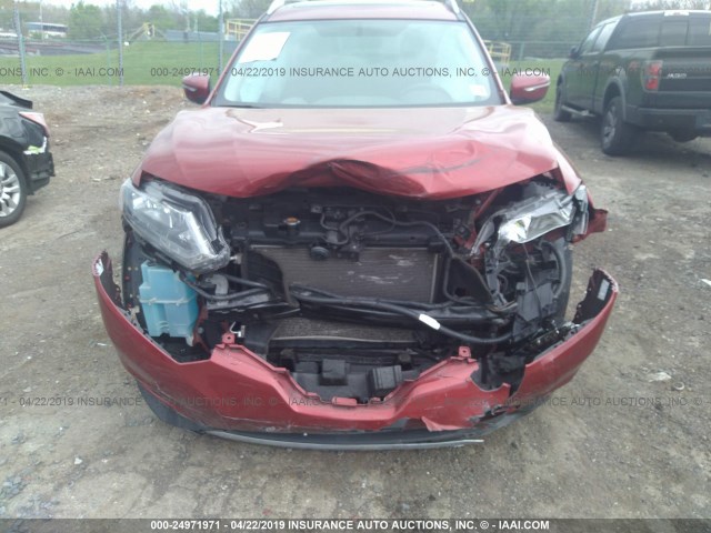 5N1AT2MT4FC827658 - 2015 NISSAN ROGUE S/SL/SV RED photo 6