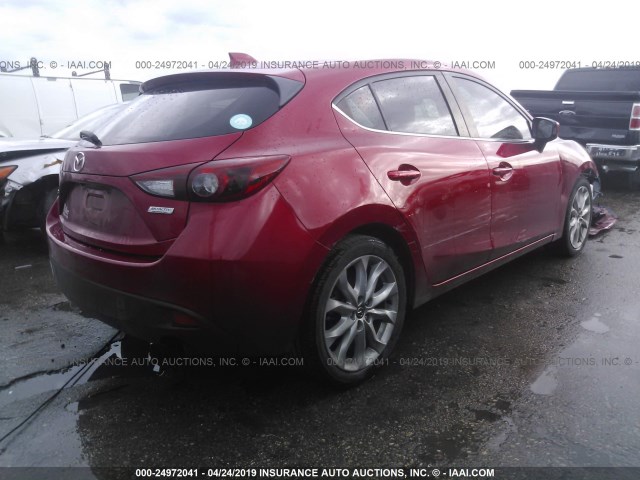 JM1BM1M32F1222775 - 2015 MAZDA 3 GRAND TOURING RED photo 4