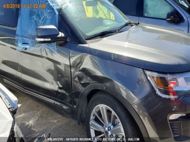 1FM5K7F80KGB48287 - 2019 FORD EXPLORER LIMITED GRAY photo 14