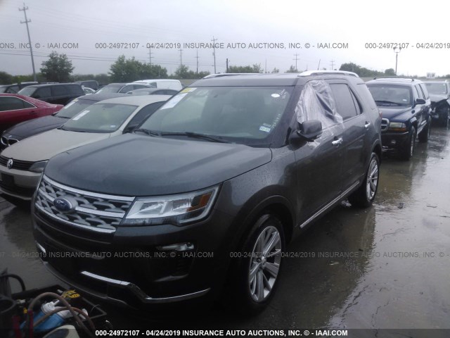 1FM5K7F80KGB48287 - 2019 FORD EXPLORER LIMITED GRAY photo 2