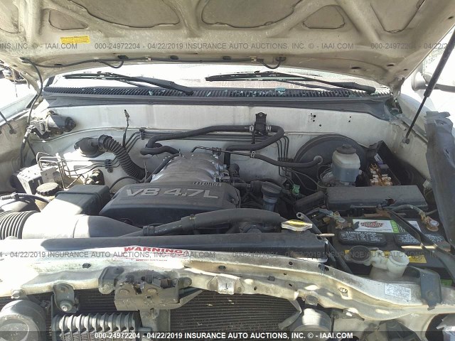 5TBET34154S447629 - 2004 TOYOTA TUNDRA DOUBLE CAB SR5 WHITE photo 10