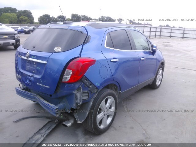 KL4CJBSB6GB568430 - 2016 BUICK ENCORE CONVENIENCE BLUE photo 4