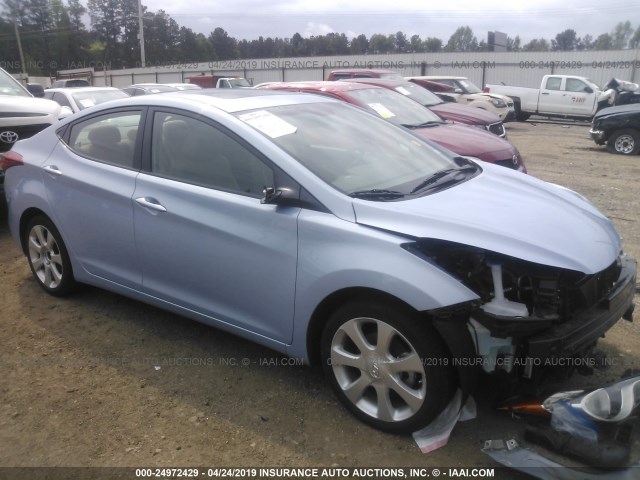 KMHDH4AE2DU668579 - 2013 HYUNDAI ELANTRA GLS/LIMITED BLUE photo 1