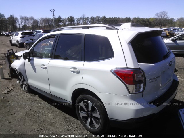 JF2SJARC1JH595860 - 2018 SUBARU FORESTER 2.5I LIMITED WHITE photo 3