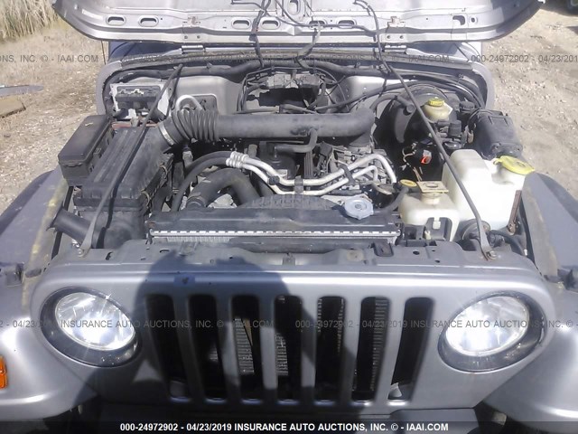 1J4FA49S0YP708202 - 2000 JEEP WRANGLER / TJ SPORT SILVER photo 10