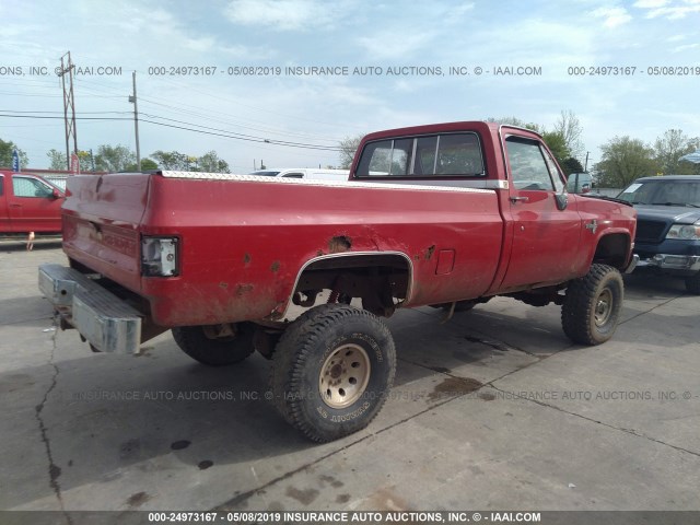 1GCEK14H3FS108678 - 1985 CHEVROLET K10 RED photo 4