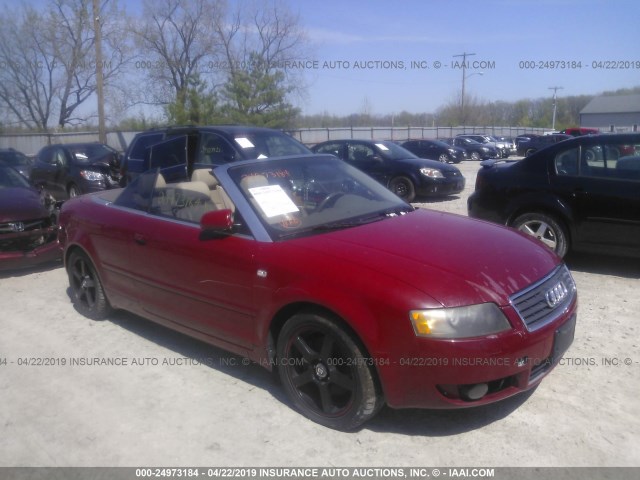 WAUAT48H23K014713 - 2003 AUDI A4 3.0 CABRIOLET RED photo 1