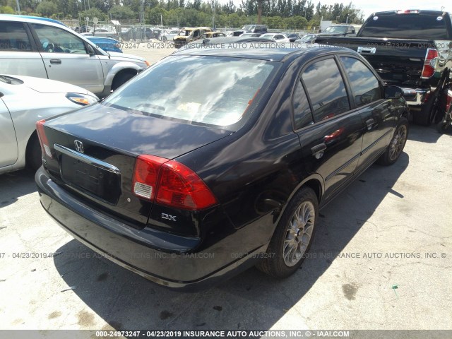 2HGES15183H579165 - 2003 HONDA CIVIC DX BLACK photo 4