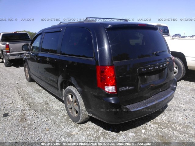 2C4RDGCG6CR404492 - 2012 DODGE GRAND CARAVAN SXT BLACK photo 3