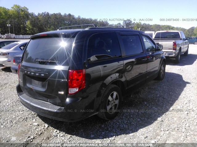 2C4RDGCG6CR404492 - 2012 DODGE GRAND CARAVAN SXT BLACK photo 4