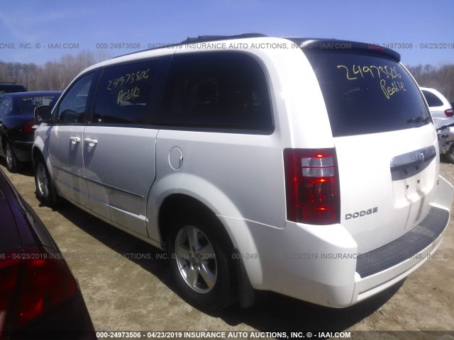 2D4RN5D17AR444219 - 2010 DODGE GRAND CARAVAN SXT WHITE photo 3