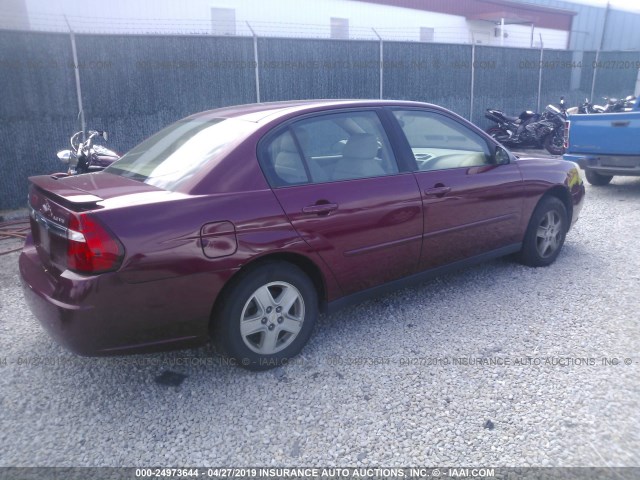 1G1ZT54885F318683 - 2005 CHEVROLET MALIBU LS RED photo 4