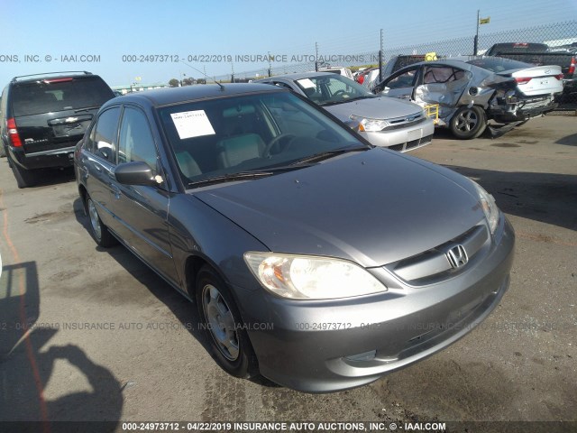 JHMES96675S023348 - 2005 HONDA CIVIC HYBRID GRAY photo 1