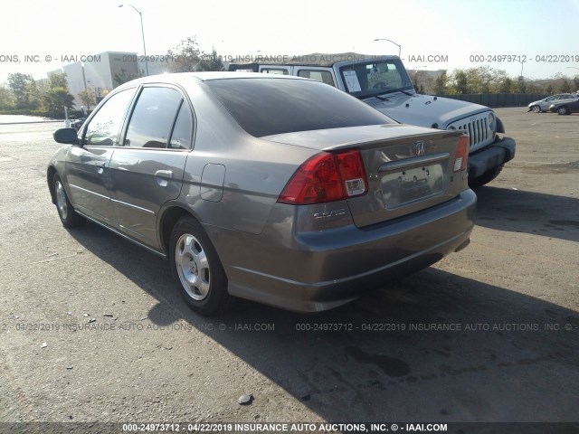 JHMES96675S023348 - 2005 HONDA CIVIC HYBRID GRAY photo 3