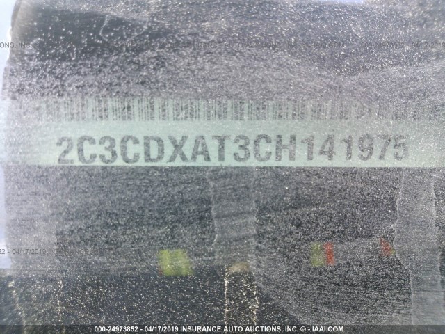 2C3CDXAT3CH141975 - 2012 DODGE CHARGER POLICE BLACK photo 9