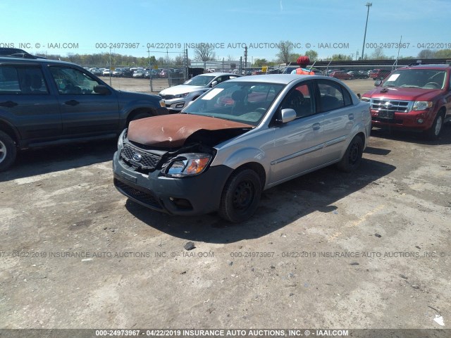 KNADH4A38B6929182 - 2011 KIA RIO LX/SX SILVER photo 2