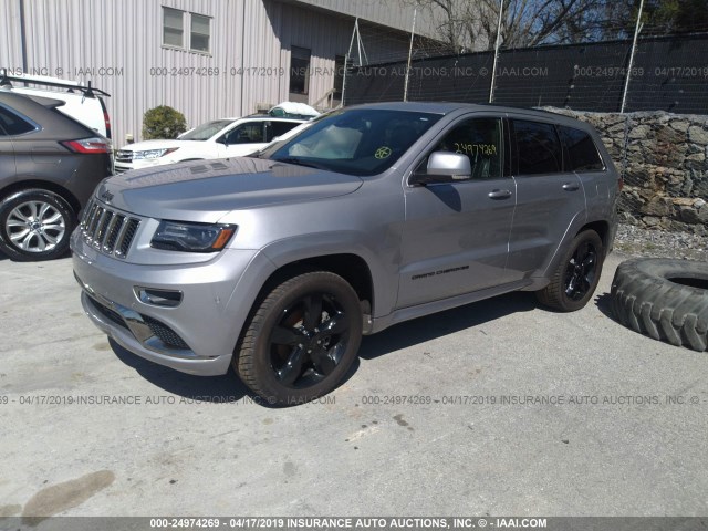 1C4RJFCG2GC395307 - 2016 JEEP GRAND CHEROKEE OVERLAND GRAY photo 2