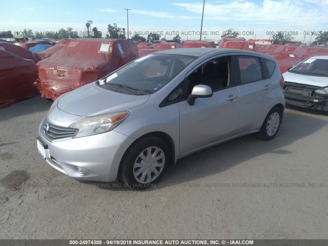 3N1CE2CP5EL363202 - 2014 NISSAN VERSA NOTE S/S PLUS/SV/SL SILVER photo 2