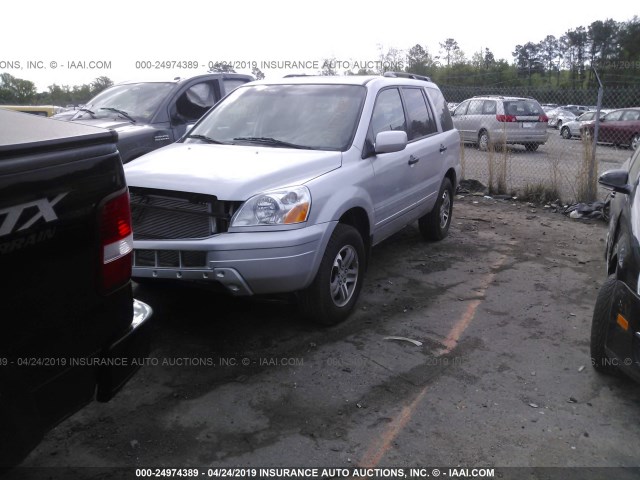 5FNYF18515B020418 - 2005 HONDA PILOT SILVER photo 2