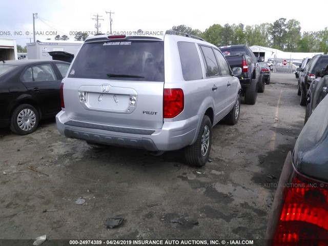 5FNYF18515B020418 - 2005 HONDA PILOT SILVER photo 4