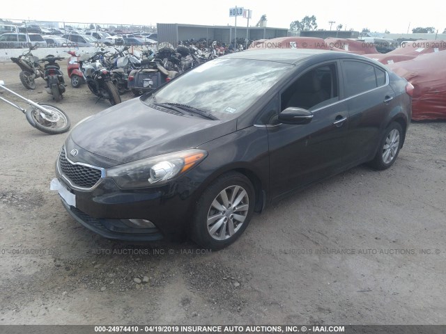 KNAFX4A8XE5109218 - 2014 KIA FORTE EX BLACK photo 2