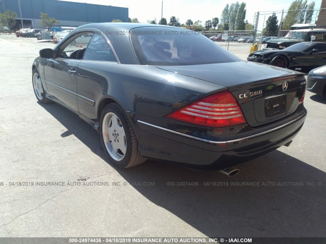 WDBPJ75J92A030390 - 2002 MERCEDES-BENZ CL 500 BLACK photo 3