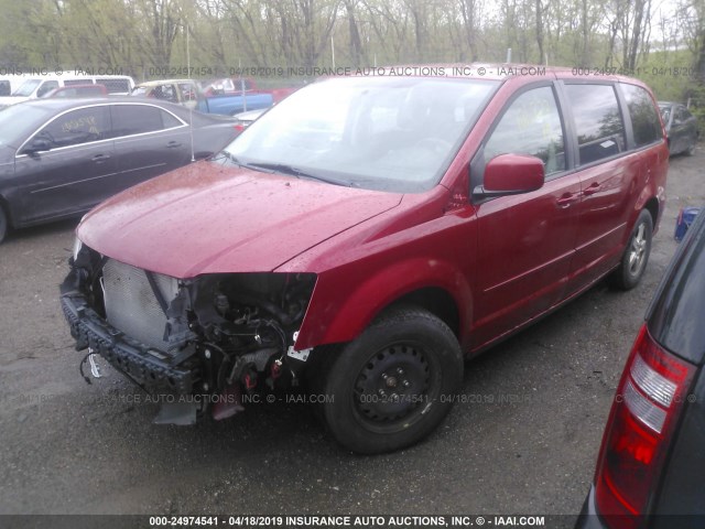 2C4RDGCG0DR502466 - 2013 DODGE GRAND CARAVAN SXT RED photo 2