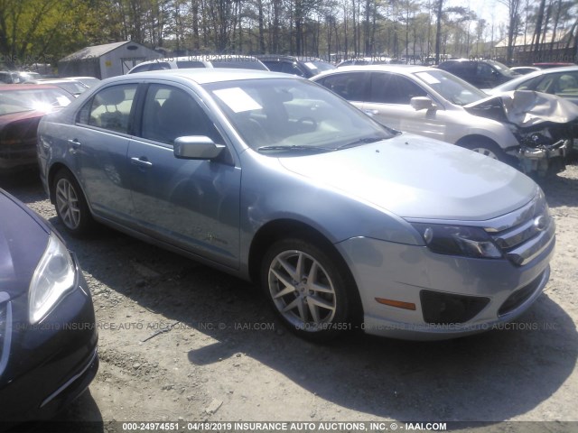 3FADP0L3XBR116480 - 2011 FORD FUSION HYBRID Light Blue photo 1