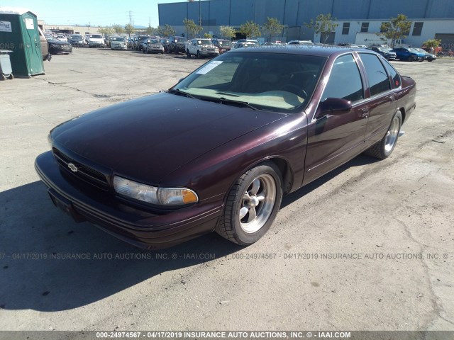 1G1BL52P5SR171812 - 1995 CHEVROLET CAPRICE / IMPALA CLASSIC/SS BURGUNDY photo 2