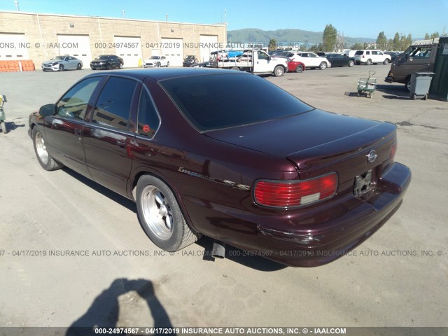 1G1BL52P5SR171812 - 1995 CHEVROLET CAPRICE / IMPALA CLASSIC/SS BURGUNDY photo 3