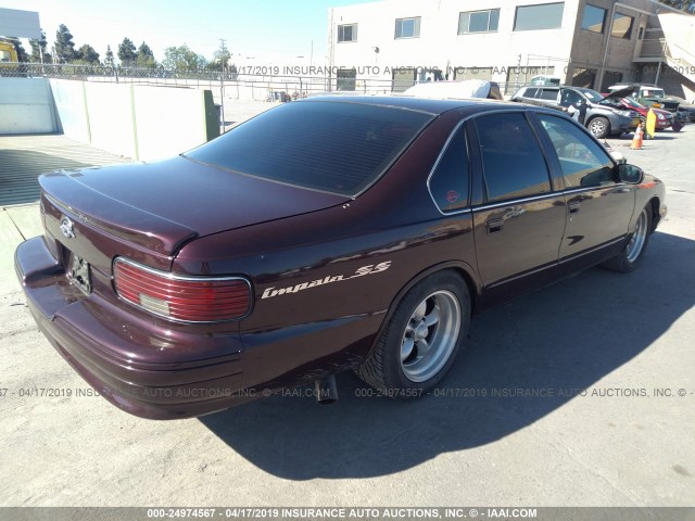 1G1BL52P5SR171812 - 1995 CHEVROLET CAPRICE / IMPALA CLASSIC/SS BURGUNDY photo 4