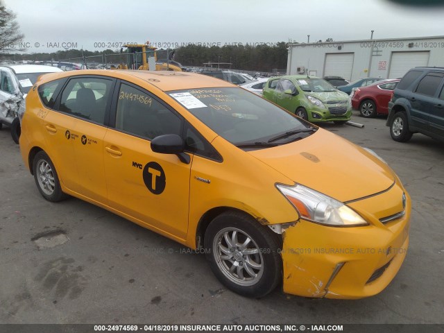 JTDZN3EU3E3303592 - 2014 TOYOTA PRIUS V YELLOW photo 1