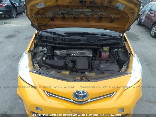 JTDZN3EU3E3303592 - 2014 TOYOTA PRIUS V YELLOW photo 10