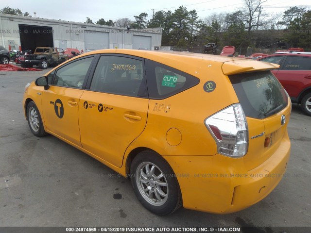 JTDZN3EU3E3303592 - 2014 TOYOTA PRIUS V YELLOW photo 3