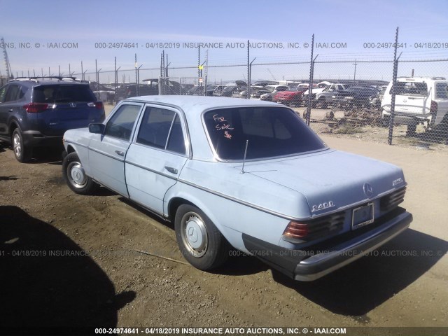 WDBAB23A5CB341609 - 1982 MERCEDES-BENZ 240 D Light Blue photo 3