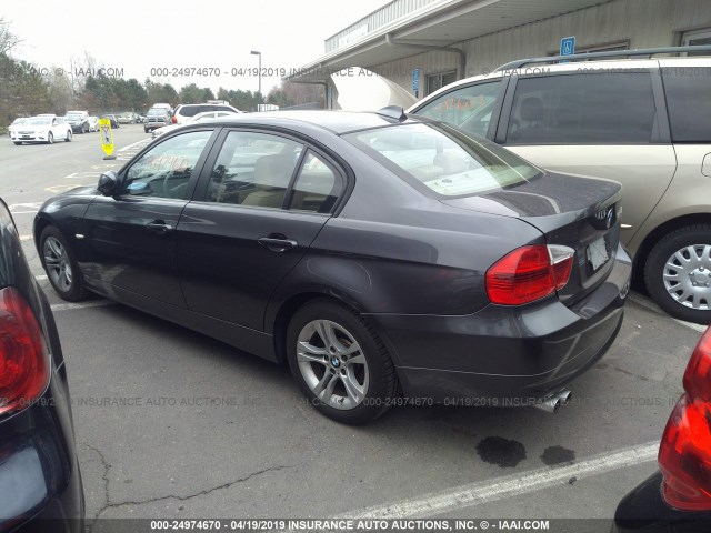 WBAVC73528KP39302 - 2008 BMW 328 XI SULEV GRAY photo 3