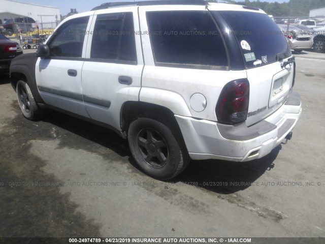 1GNDS13S042295911 - 2004 CHEVROLET TRAILBLAZER LS/LT WHITE photo 3