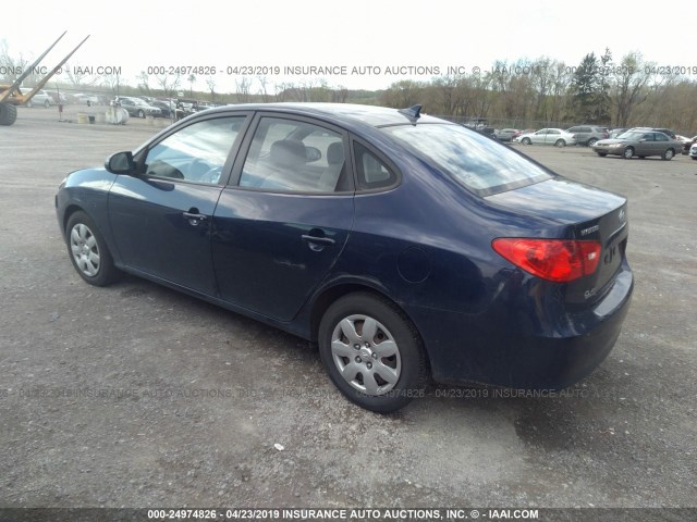 KMHDU46D29U672134 - 2009 HYUNDAI ELANTRA GLS/SE Dark Blue photo 3