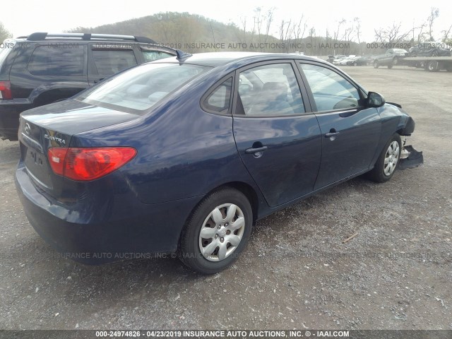 KMHDU46D29U672134 - 2009 HYUNDAI ELANTRA GLS/SE Dark Blue photo 4